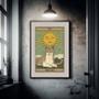 Imagem de Quadro Carta Tarot Gato The Sun - 60x48cm