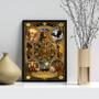 Imagem de Quadro Carta Tarot Vintage - Roda da Fortuna 24x18cm - com vidro