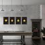 Imagem de Quadro Cartas As de Naipes Gold 123x43 4-43x30 Filete Marfim Moldura Filete, Marfim