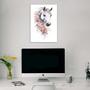 Imagem de Quadro Cavalo Branco Com Flores 45x34cm - com vidro