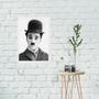 Imagem de Quadro Charlie Chaplin Abstrato Preto e Branco 24x18cm - com vidro