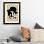 Imagem de Quadro Charlie Chaplin Vintage - Romântico 24x18cm - com vidro