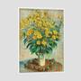 Imagem de Quadro Claude Monet Jerusalem Artichoke Flowers Tela Moldura Branca 45X30Cm