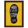 Imagem de Quadro com Frase Positiva Every Step Moldura Marrom 33x43