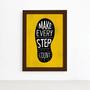 Imagem de Quadro com Frase Positiva Every Step Moldura Marrom 33x43