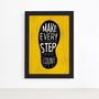 Imagem de Quadro com Frase Positiva Every Step Moldura Preta 22x32