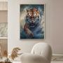 Imagem de Quadro com Moldura 130x90 Tigre de Bengala Águas Vertical  Decorativo Grande Sala Quarto Hall