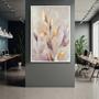 Imagem de Quadro com Moldura 90x60 Floral Cores Claras Plantas luxo Decorativo Grande Sala Quarto Hall