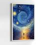 Imagem de Quadro com Moldura Arte Estilo Van Gogh Moderno Abstrato Decorativo Grande Sala Quarto Hall Escritório Cozinha Vertical