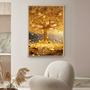 Imagem de Quadro com Moldura Árvore da Fortuna Golden  Decorativo Grande Sala Quarto Hall Escritório Cozinha Vertical