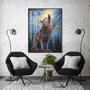 Imagem de Quadro Com Moldura Decorativo Grande Alta Resolução Para Sala Quarto  Escritório Lobo Uivando