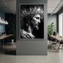 Imagem de Quadro com Moldura Decorativo Para Sala Quarto Hall Jesus Perfil Preto e Branco