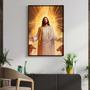 Imagem de Quadro com Moldura Decorativo Para Sala Quarto Hall Jesus Salvador Religioso