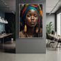 Imagem de Quadro com Moldura Decorativo Para Sala Quarto Hall Mulher Africana Brincos