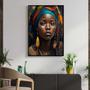 Imagem de Quadro com Moldura Decorativo Para Sala Quarto Hall Mulher Africana Brincos