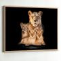 Imagem de Quadro com Moldura Sala Quarto Leoa com 3 Filhotes Decorativo Horizontal Grande Hall