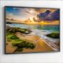 Imagem de Quadro com Moldura Sala Quarto Praia Tarde Paisagem  Decorativo Horizontal Grande Hall