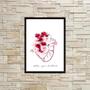 Imagem de Quadro Coração Com Flores Frase Follow 24X18Cm - Com Vidro