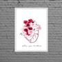 Imagem de Quadro Coração Com Flores Frase Follow 24X18Cm - Com Vidro