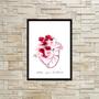 Imagem de Quadro Coração Com Flores Frase Follow 45x34cm - com vidro