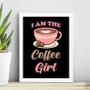Imagem de Quadro Cozinha Café - Coffee Girl 24x18cm - com vidro