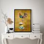 Imagem de Quadro Cozinha Galo Country Com Xícaras 33x24cm - com vidro