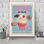 Imagem de Quadro Cupcake - Rosa e Azul 45x34cm - com vidro