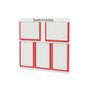 Imagem de Quadro De Avisos Basic Com 5 Displays A4 Com Bordas Coloridas  3 Verticais e 2 Horizontais