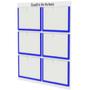 Imagem de Quadro De Avisos  Basic Com 6 Displays Horizontais A4 Transparentes e Bordas Coloridas