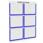 Imagem de Quadro De Avisos  Basic Com 6 Displays Horizontais A4 Transparentes e Bordas Coloridas