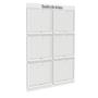 Imagem de Quadro De Avisos  Basic Com 6 Displays Horizontais A4 Transparentes e Bordas Coloridas
