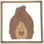 Imagem de Quadro de Mdf Porta de Maternidade Decorativo Quebra-Cabeça Familia Urso 20x20cm