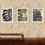 Imagem de Quadro decor canvas dourado 30x66 folhas tropicais mod 14