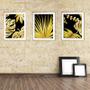 Imagem de Quadro decor canvas dourado 45x96 folhas tropicais mod 164