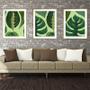 Imagem de Quadro decor canvas dourado 45x96 folhas tropicais mod 18