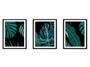 Imagem de Quadro decor canvas preto 30x66 folhas tropicais modelo 193