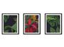 Imagem de Quadro decor canvas preto 30x66 folhas tropicais modelo 54