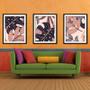 Imagem de Quadro decor canvas preto 45x96 folhas tropicais modelo 183