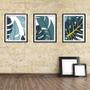 Imagem de Quadro decor canvas preto 45x96 folhas tropicais modelo 184