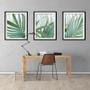 Imagem de Quadro decor canvas preto 45x96 folhas tropicais modelo 88