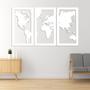 Imagem de Quadro Decoração Vado Mapa Mundi Mdf 6Mm Branco 130X80 Cm