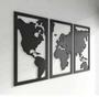 Imagem de Quadro Decoração Vado Mapa Mundi Mdf 6Mm Branco 200X120 Cm