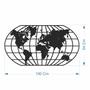 Imagem de Quadro Decoração Vazado Mapa Mundi WORLD UNO BRANCO 100X54 CM