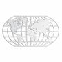 Imagem de Quadro Decoração Vazado Mapa Mundi WORLD UNO BRANCO 100X54 CM