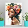 Imagem de Quadro Decorativa Mulher Preta Aquarela 24x18cm - com vidro