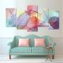 Imagem de Quadro Decorativo 129x63 Sala Quarto Arte Folhas Coloridas