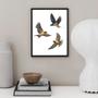 Imagem de Quadro Decorativo 3 Andorinhas Voando 45X34Cm - Com Vidro
