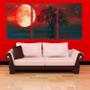 Imagem de Quadro Decorativo 30x66 árvore ao anoitecer lua grande