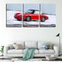 Imagem de Quadro Decorativo 30x66 carro antigo vermelho