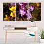 Imagem de Quadro Decorativo 30x66 flores coloridas entre folhas